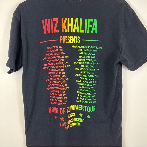 Wiz Khalifa Boys Of Zummer Concert Tour T Shirt Size Small Rap Hip Hop - Picture 9 of 9